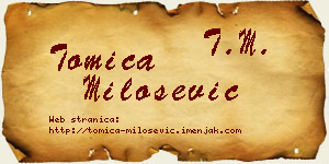 Tomica Milošević vizit kartica